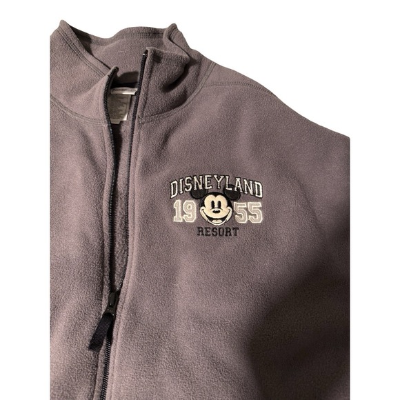 Disney Other - Disneyland Resort Mickey Mouse 1955 Fleece Full Zip Jacket Mens Medium Grey